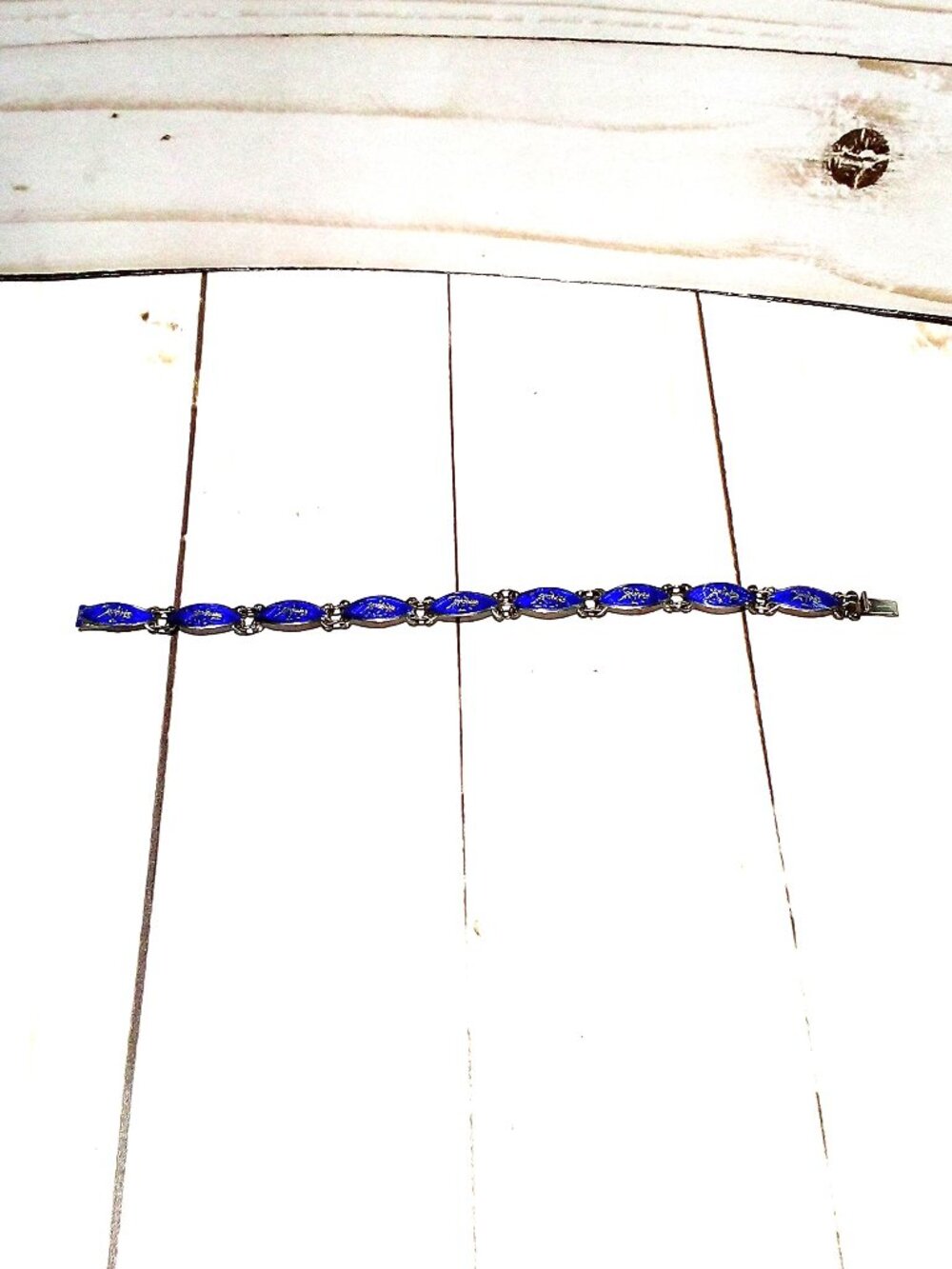 925 Sterling Siam Bracelet in Royal Blue Enamel
